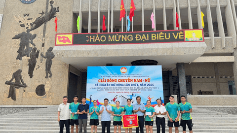 Giao lưu bóng chuyền do uỷ ban MTTQ Việt Nam  xã Hoài Ân tổ chức